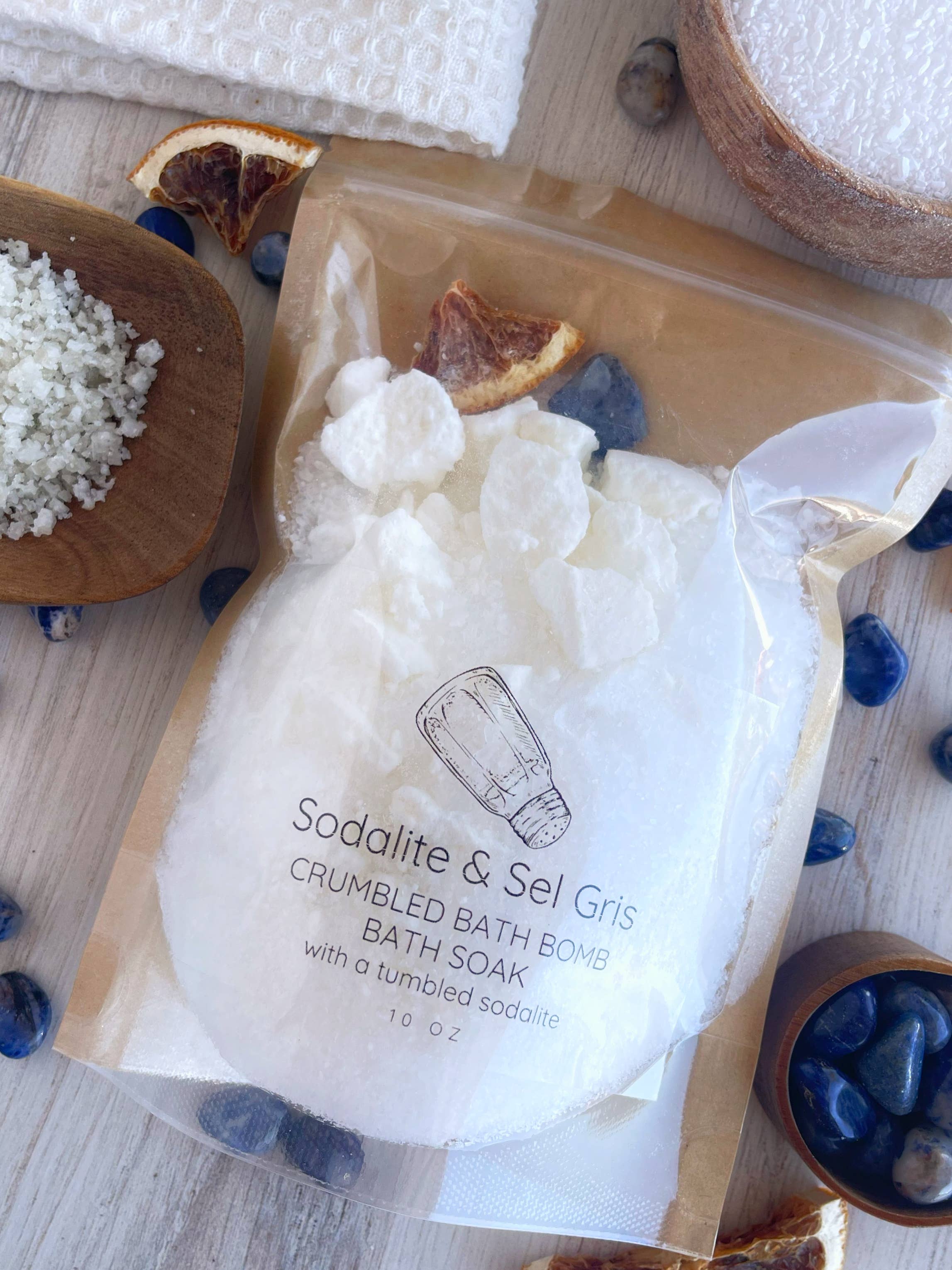 Rage Gems & Jewelry - Wholesale Bath soak/milk - Sodalite & Sel Gris Crumbled Bath Bomb Bath Soak