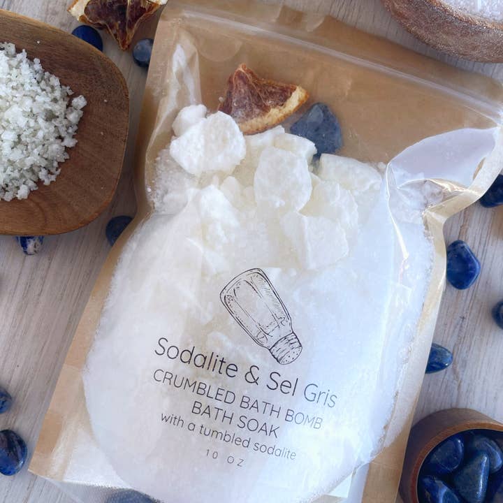 Rage Gems & Jewelry - Wholesale Bath soak/milk - Sodalite & Sel Gris Crumbled Bath Bomb Bath Soak0