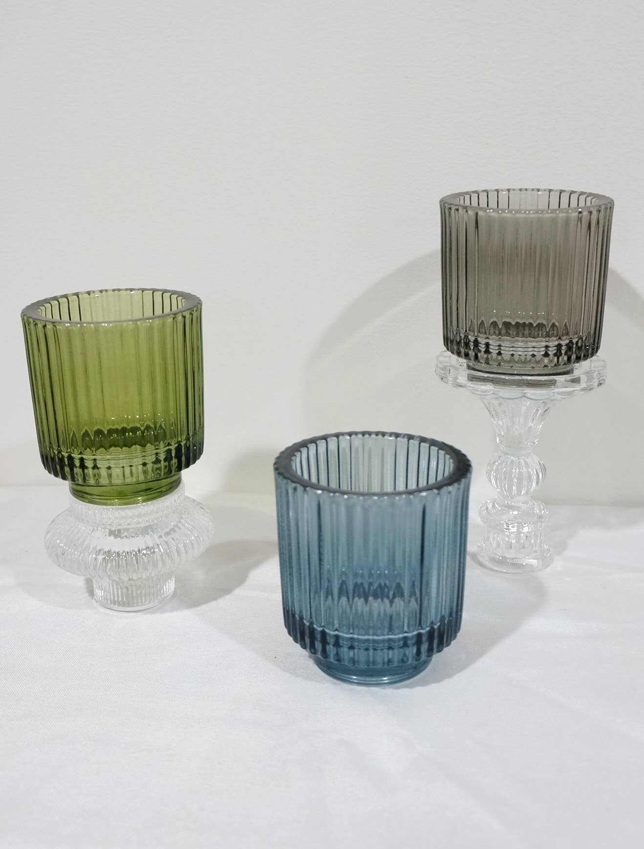 Sweet Home Deco - Wholesale Candle Holder - Thick Glass Votive Candle Holder, Tabletop Ribbed Votive 9