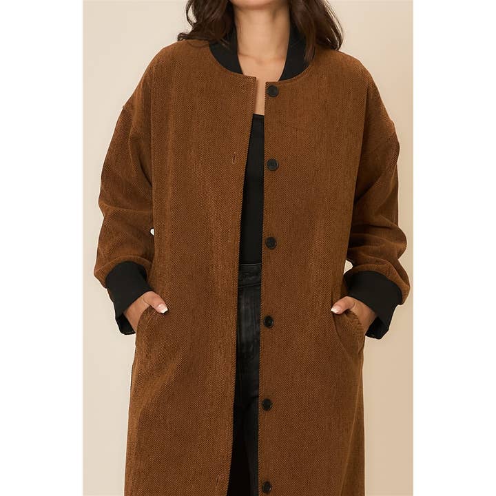 Cozy Casual, Inc. - Wholesale Coat - Women's - Corduroy Button Up Long Coat 11