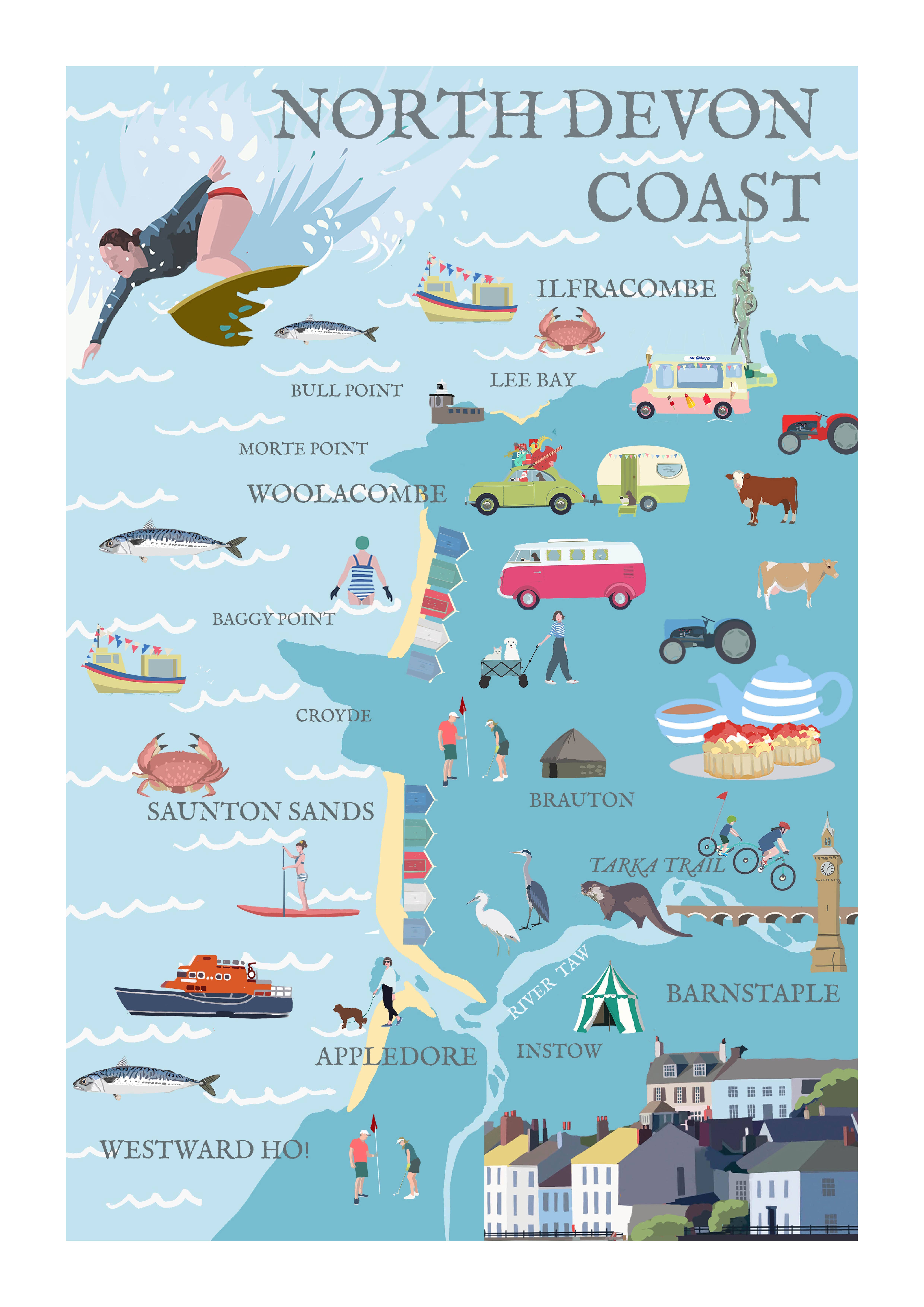 BETTY BOYNS MAPS - Vendita all'ingrosso Calamite - Magnete da Frigo con Mappa Illustrata9