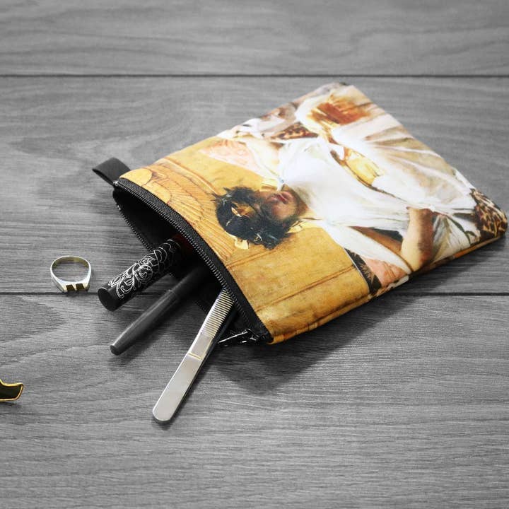 Cleopatra - lined twill coin purse - John William Waterhouse for wholesale by renaissance fair