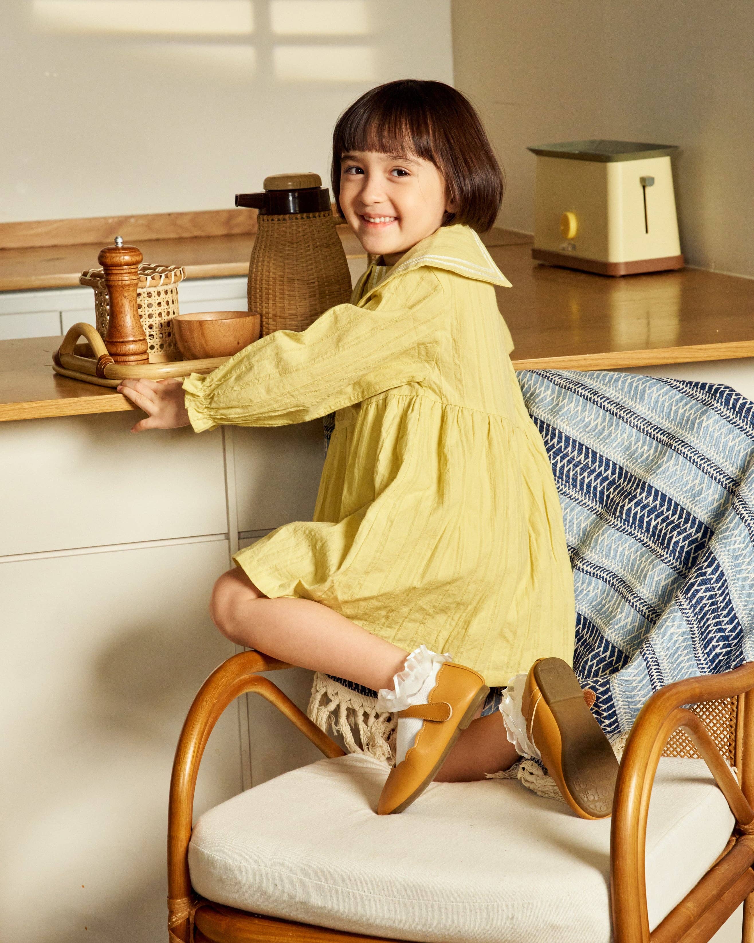 ToTo Heros - Wholesale Dress - Kids - Sarah Wide Collar Textured Dress5