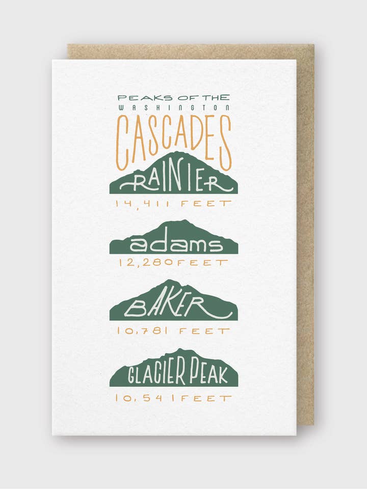 Peaks of the Cascade lykønskningskort for engroshandel hos Pike Street Press