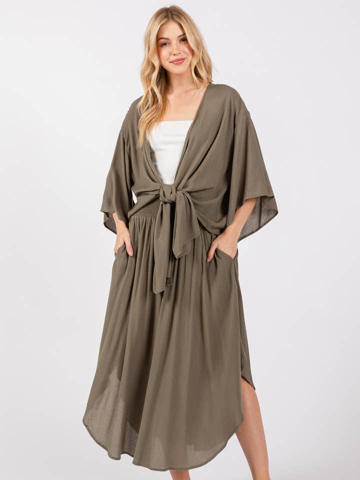 Final Touch - Wholesale Kimono - Women's - Solid Kimono Cardigan - VNC16437C6