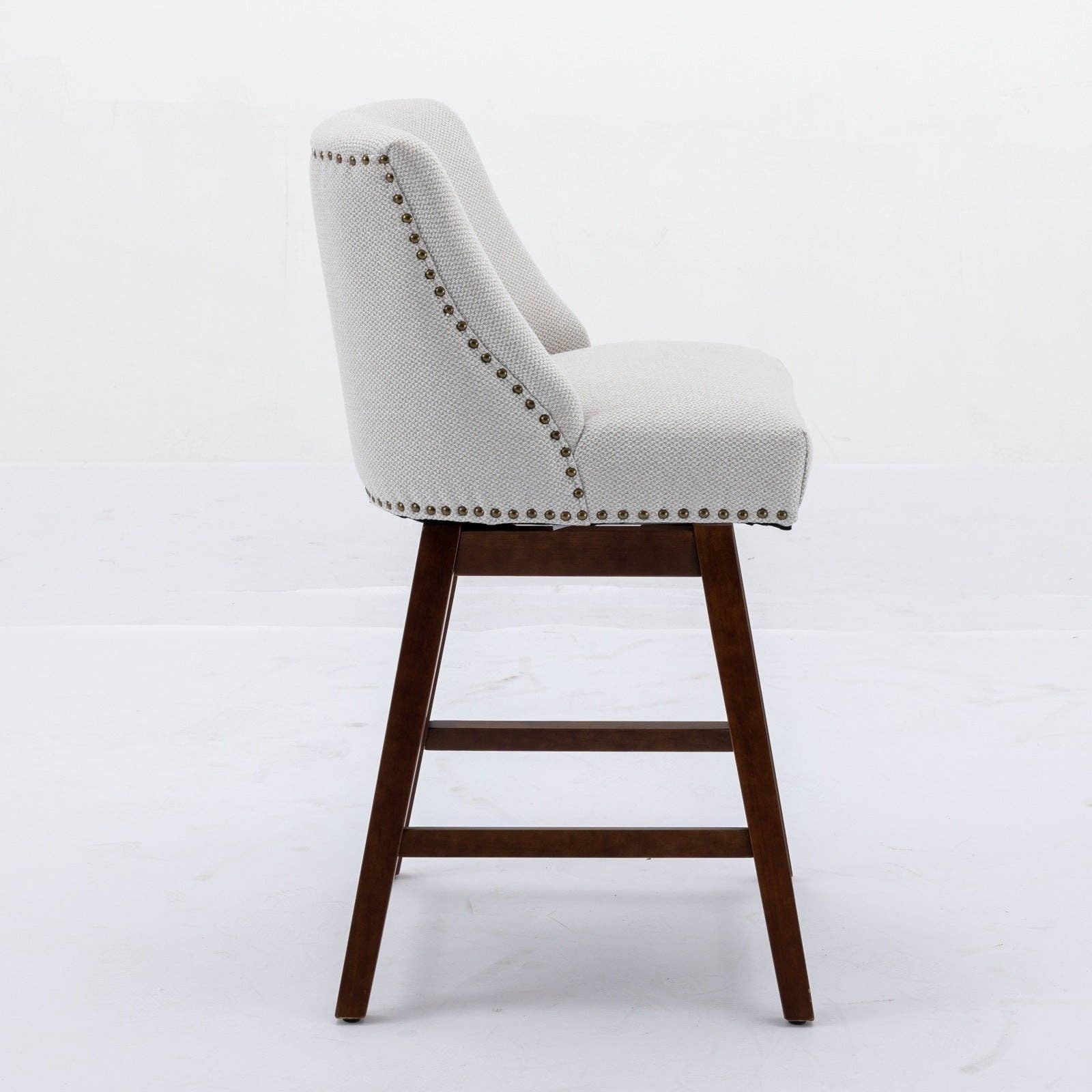 HOMYCASA DESIGN INC - Wholesale Stool - Swivel Bar Stools Set Ivory Fabric 26 Inch Height7