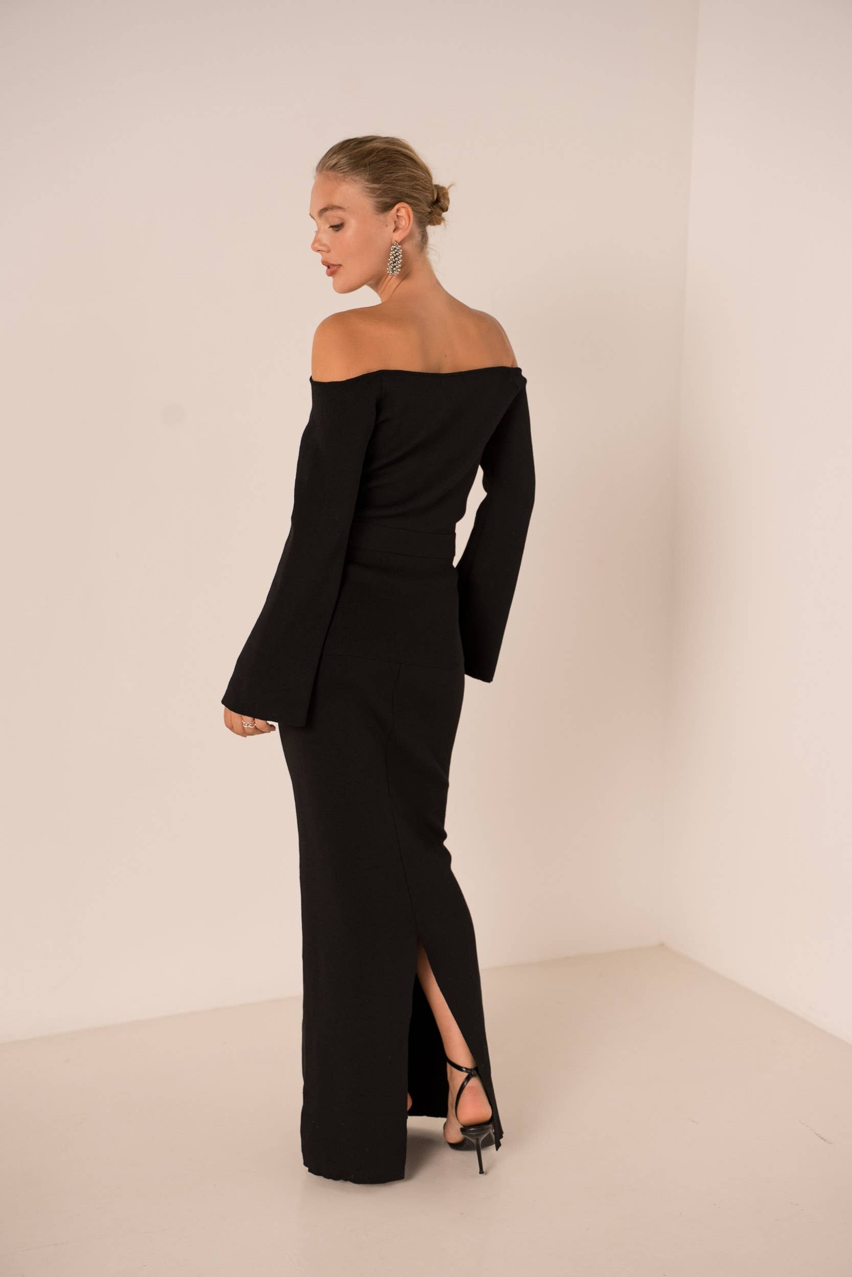 LUCCE - Wholesale Top & Skirt Set - Women's - Knit sweater and long skirt set - ENS8031-81324