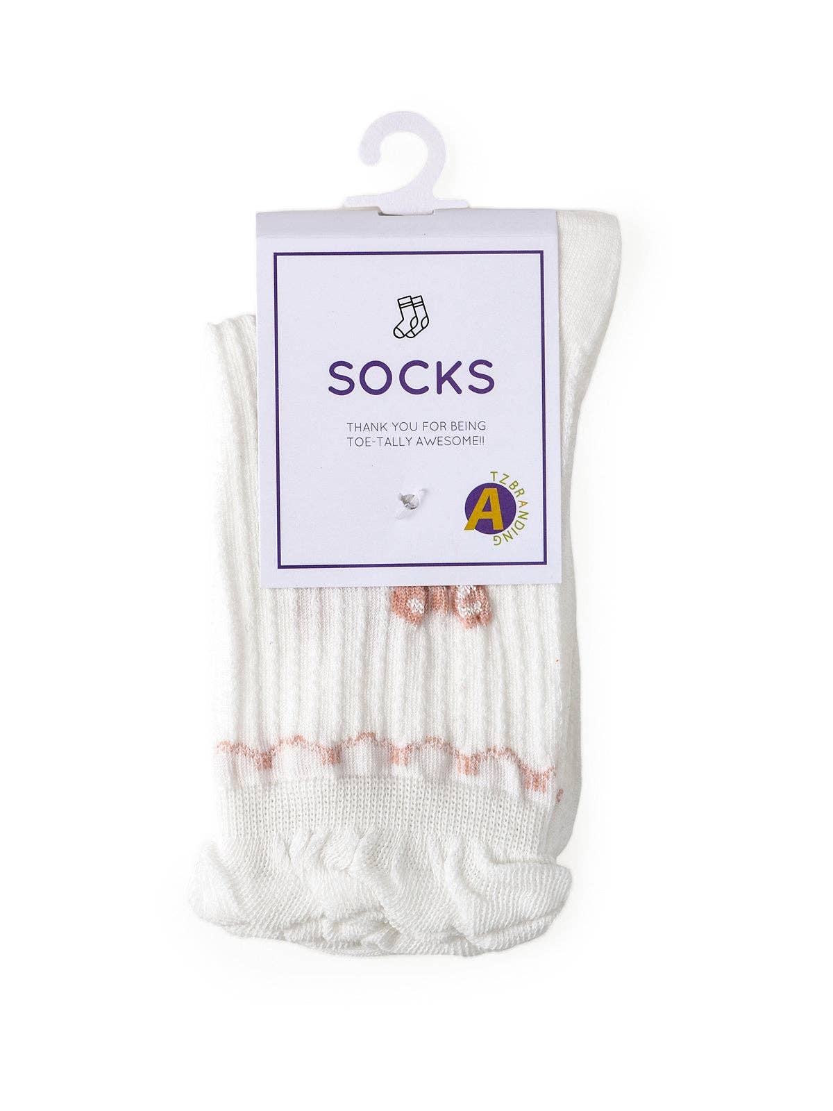 Funkyrel® Atzbranding Limited – Engroshandel Strømper - Dame – Rufia - hvide strømper med rullede kanter til kvinder12