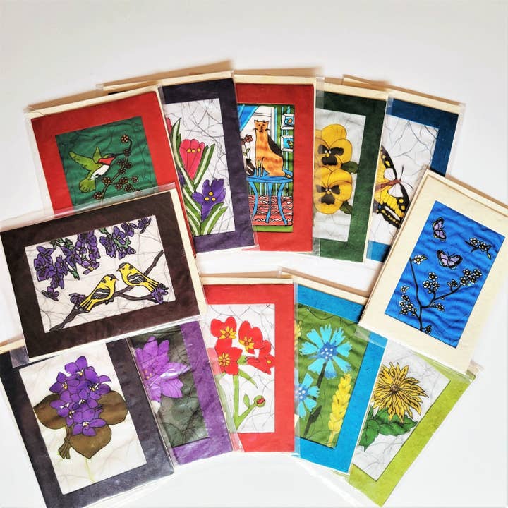 Eclectic Woodchuck - Wholesale Stationery/notecard set - Batik Note Card Assortment