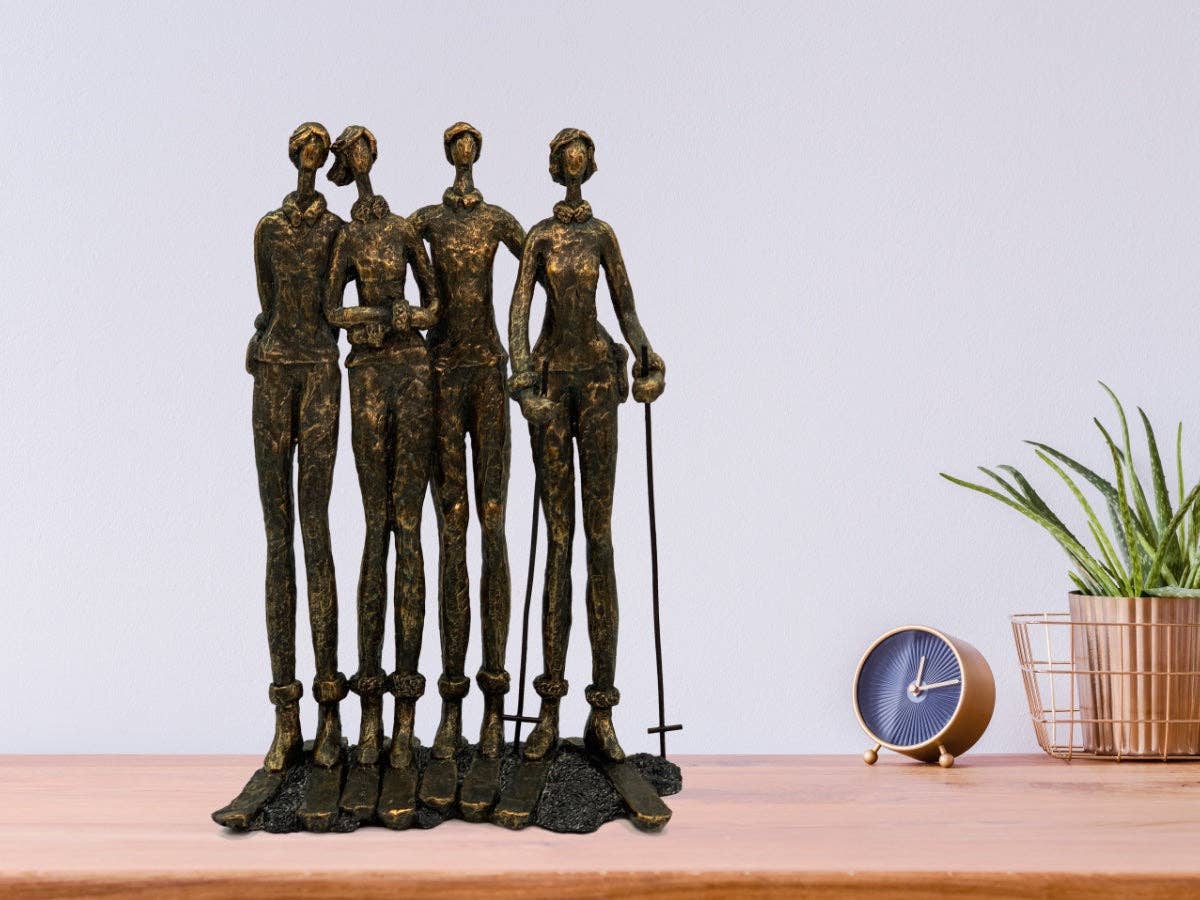 Bentley & Bo – Escultura por atacado – Escultura em Bronze Antigo do Clube de Esqui2