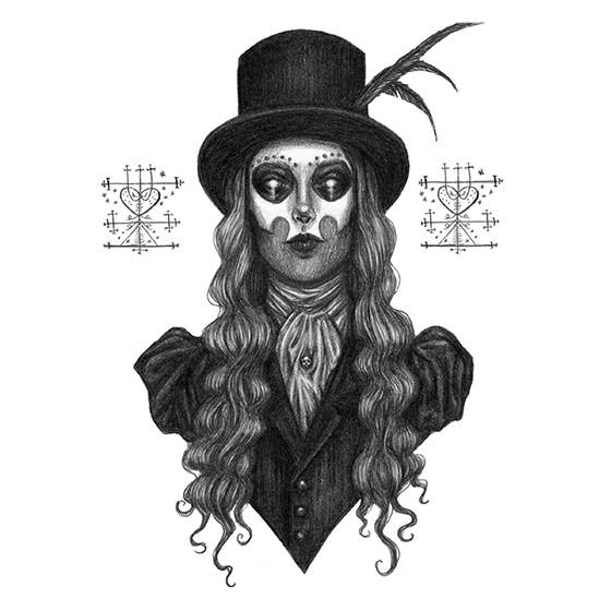 Caitlin McCarthy Art – wholesale Art print – Maman Brigitte Fine Art Print - Haitian Vodou Death Lwa1