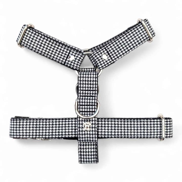 Houndstooth "No-Pull" Harness - Monochrome for wholesale by Queenie's Pawprints