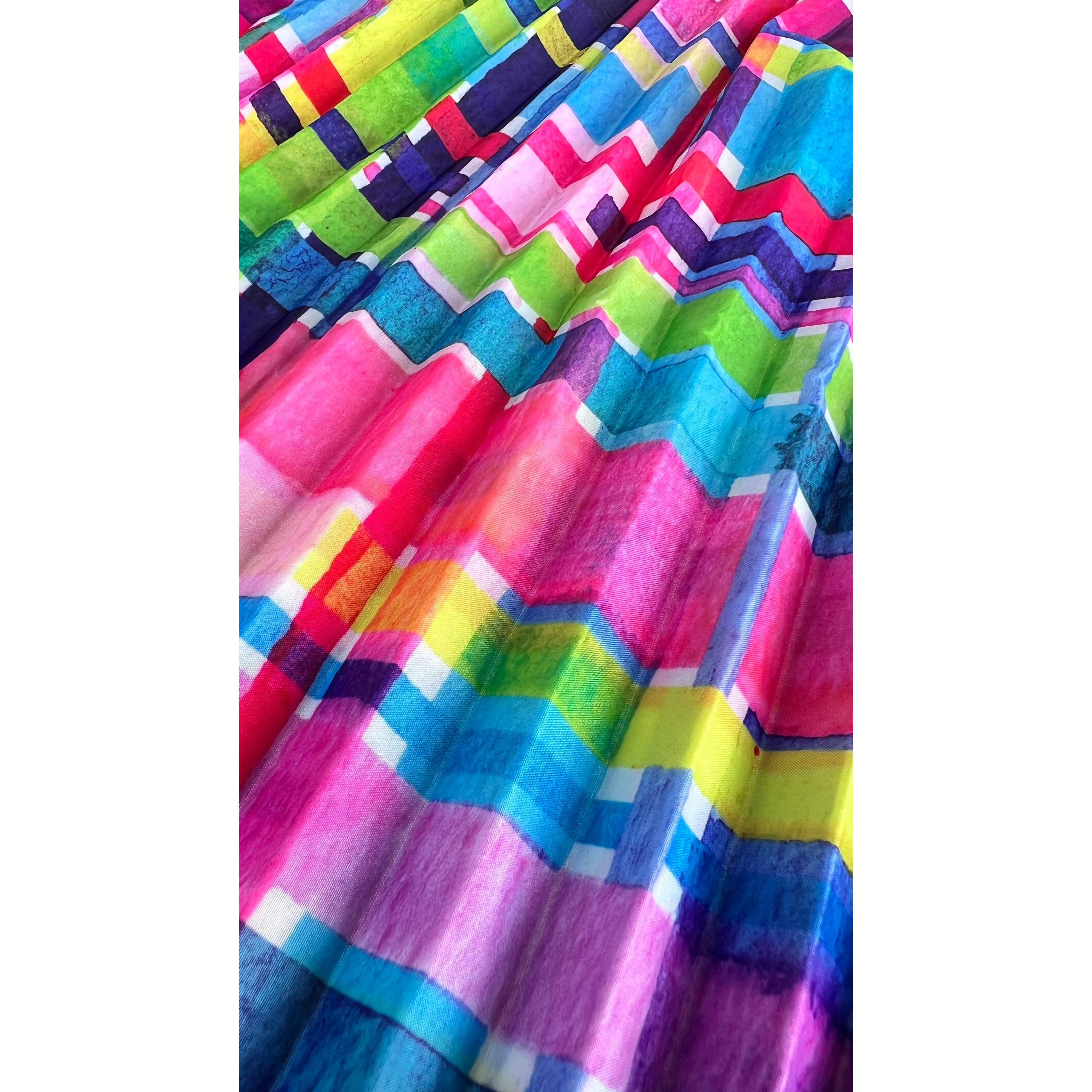 Lordy Dordie - Wholesale Tote Bag - Women's - Concertina Pleat Bag - Rainbow Gingham1