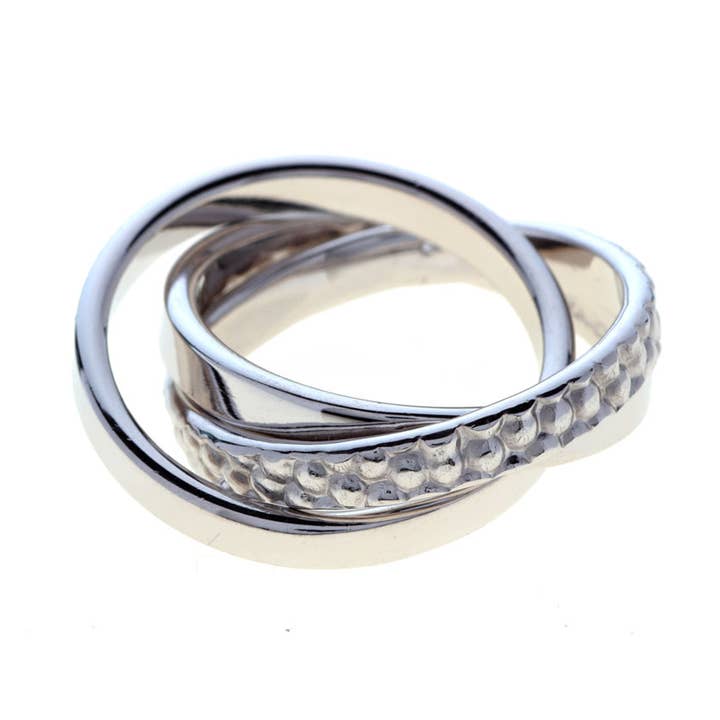 BAGUE LIFE'S JOURNEY EN ARGENT RHODIÉ, FABRIQUÉE À LA MAIN EN ITALIE pour la vente par PNG68
