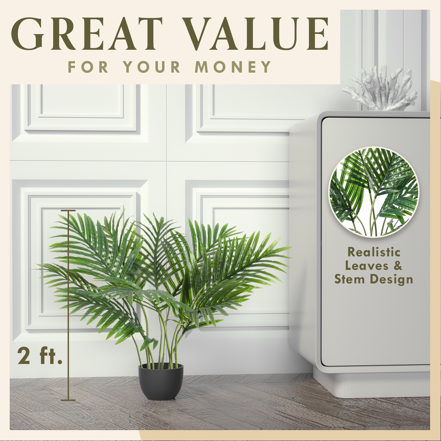 Forever Leaf - Wholesale Artificial Plant - Fake Areca Palm Tree 2 Feet4