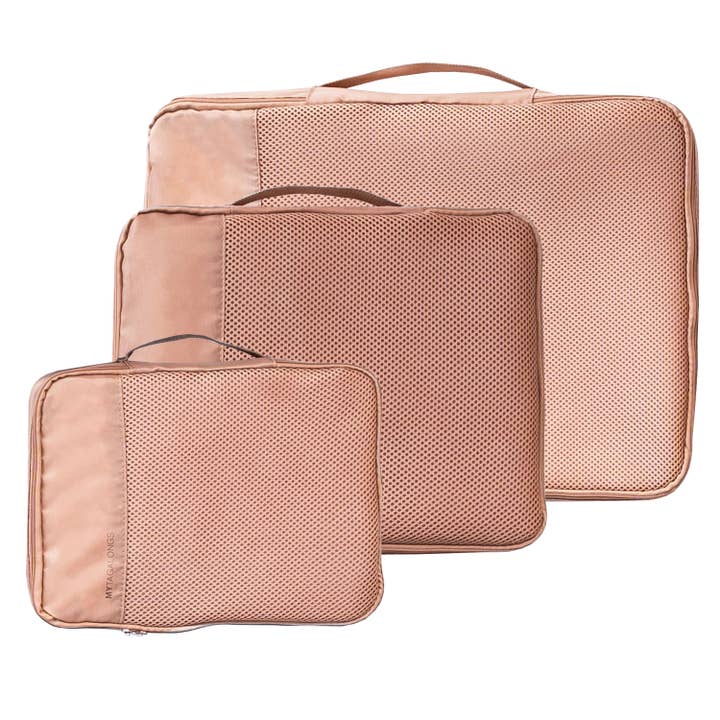 SET OF 3 PACKING PODS - CARAMEL for wholesale by MYTAGALONGS