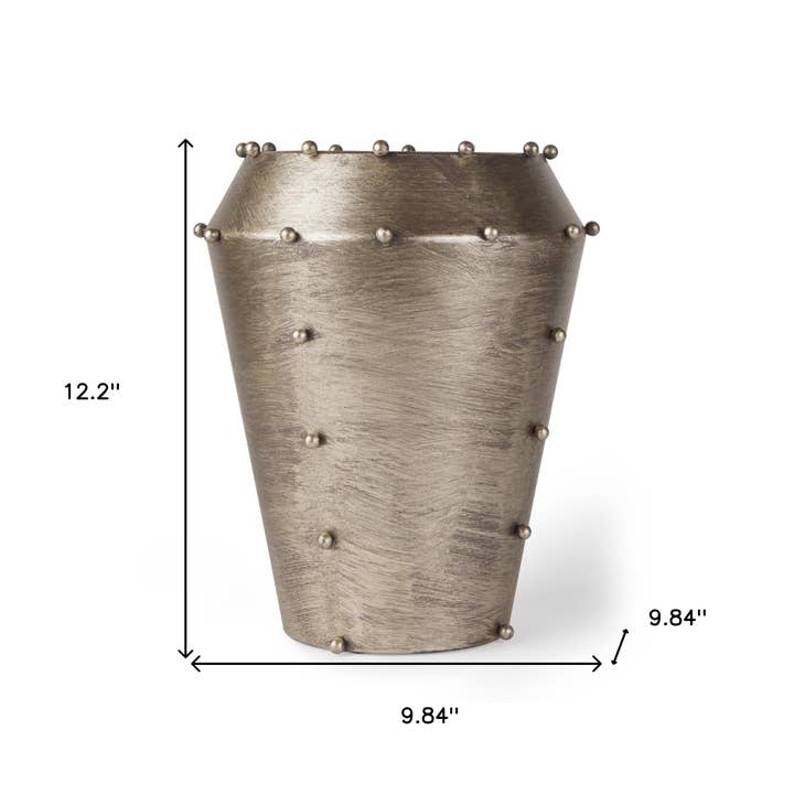 HomeRoots - Wholesale Vase - 12" Silver Metal Table Vase2