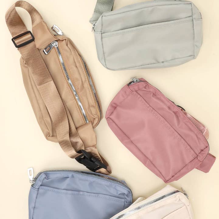 Soft-Hued Multi-Compartment Large Capacity Fanny Pack for wholesale by SP Sophia Collection