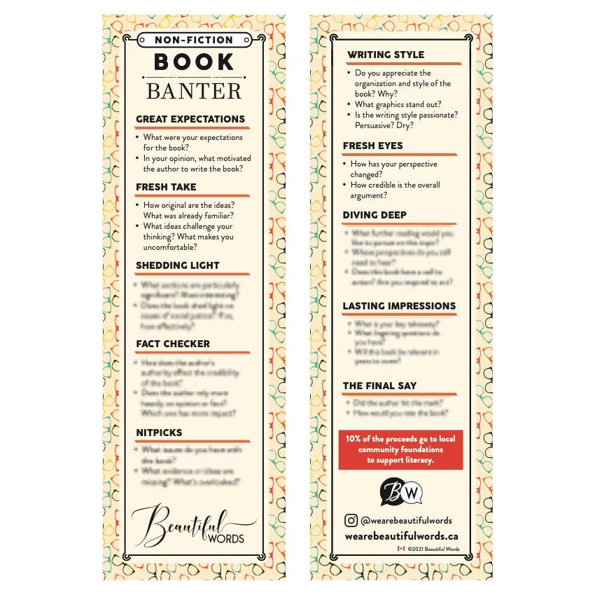Beautiful Words - Wholesale Bookmark - Non-Fiction Book Banter Bookmark1