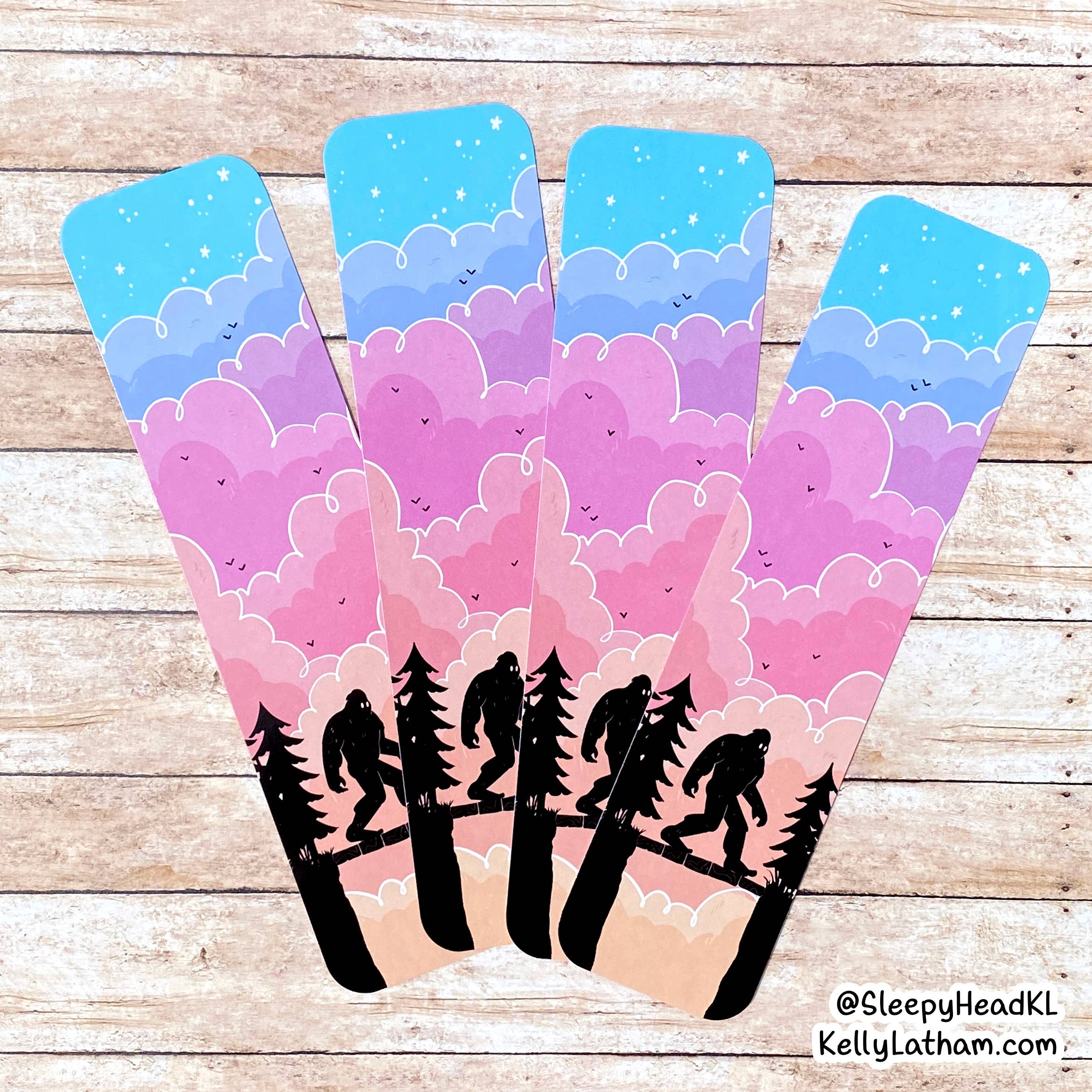 Kelly Latham Art – Großhandel Lesezeichen – Bigfoot Sasquatch Lesezeichen, Kryptiden, niedlich, Buchhandlung, Geschenk1