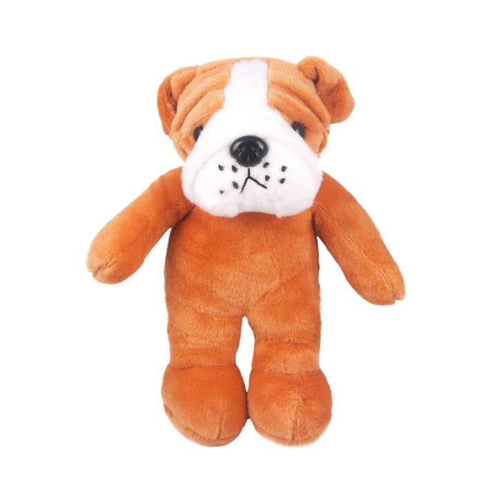 Plush Bulldog Bean Bag animal 8" for wholesale by Plushland