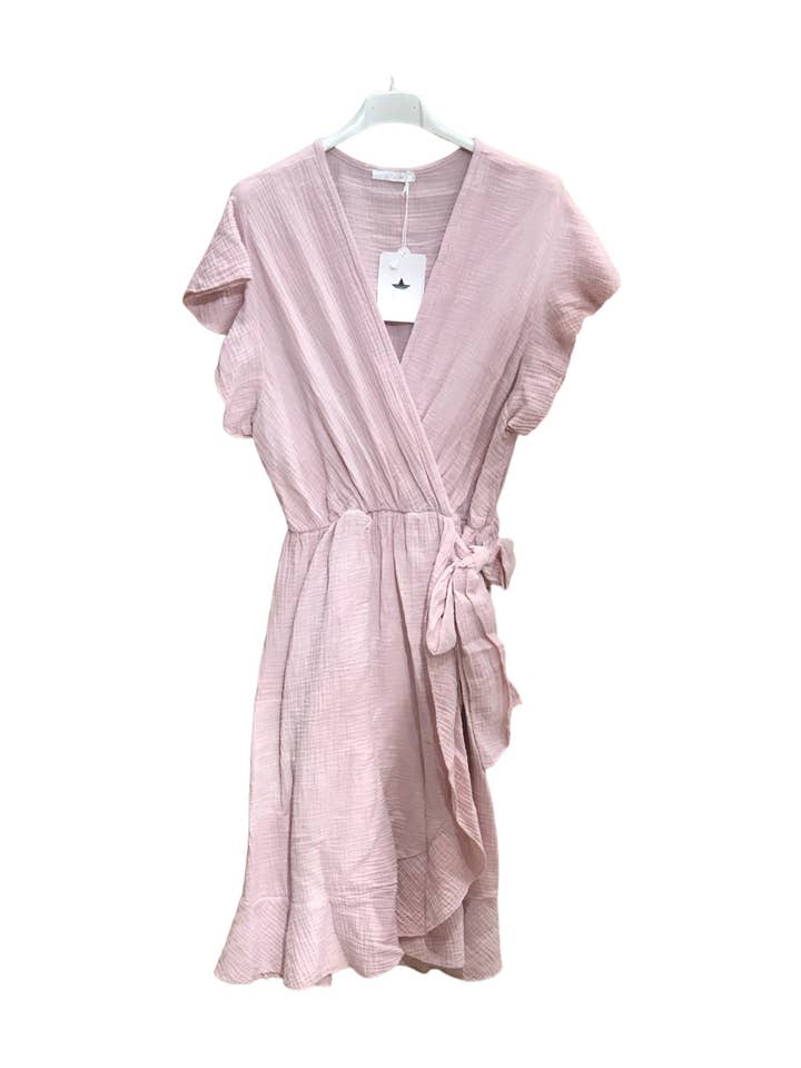 Cotton gauze belted flying dress for wholesale by Moonsun