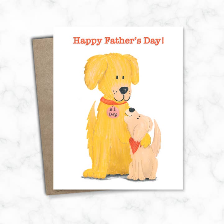 Carte de fête des pères - Chiens pour la vente par Katie Stack Illustrates