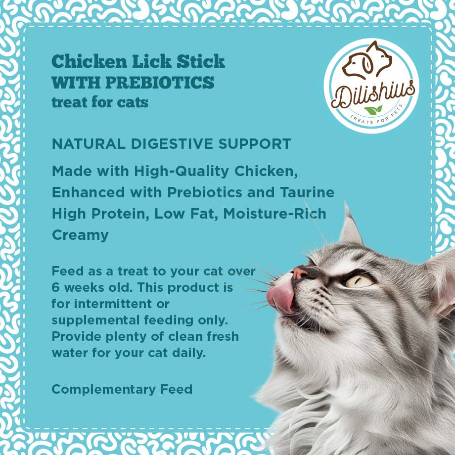 United Pet Brands - Wholesale Pet Treats - Cat - Lick Stick CHICKEN 48g Cat Treats with Prebiotics3