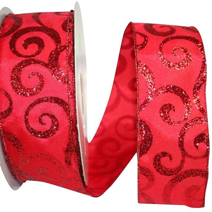 Scroll Glitter Value Wired Edge for wholesale by RELIANT RIBBON