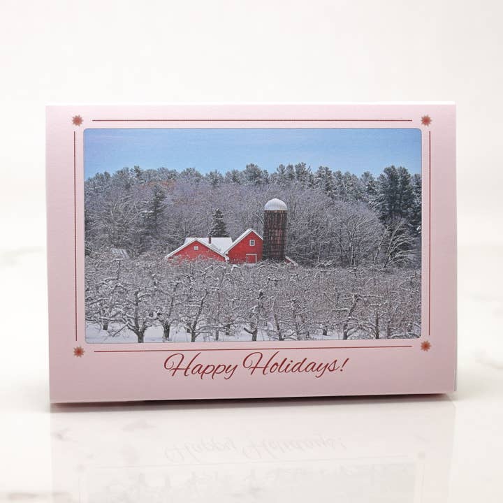Box of 10 Happy Holidays Blank Note Cards for wholesale by New England Prints