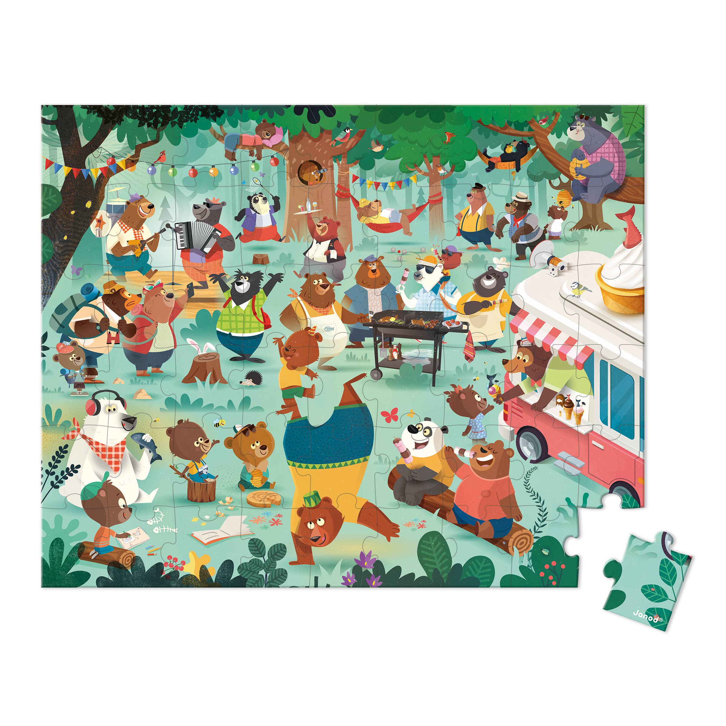 Janod - Wholesale Puzzle - Kids - Puzzle - Family Bears - 54 Pcs2