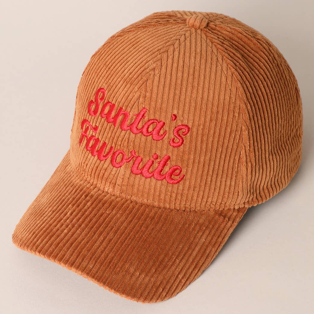 Fashion City - Vente Casquette de baseball – unisexe - Casquette en velours côtelé brodée préférée du Père Noël6