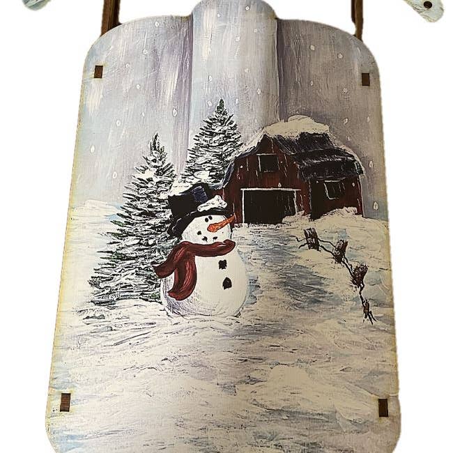 Dimensionale slee met sneeuwpop en schuur MDF-printstijl 3 voor wholesale door Diverse Woodworking