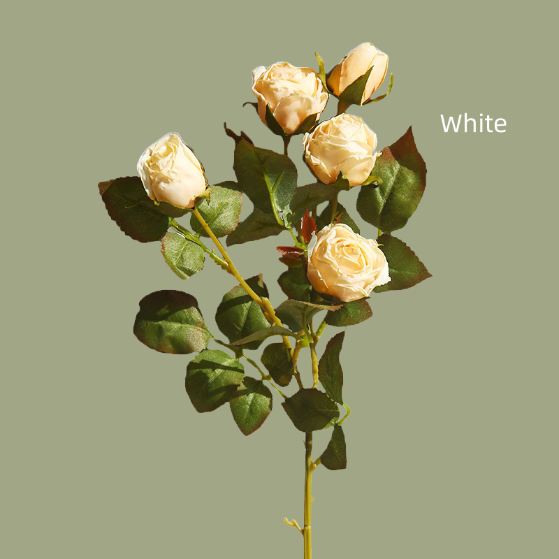 ACNITE(We cover U.S. import duties) – wholesale Artificial flowers – Artificial small rose flower,3 heads retro rose,faux flowers6