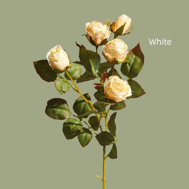 ACNITE(We cover U.S. import duties) - Wholesale Artificial Flowers - Artificial small rose flower,3 heads retro rose,faux flowers6