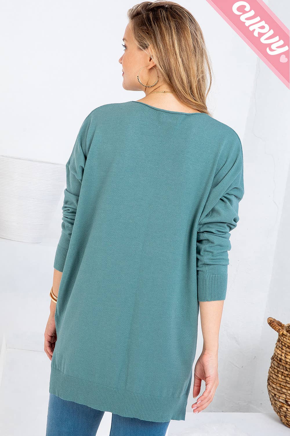 Sweet Lovely by Jen - Wholesale Tunic Sweater - Women's - PLUS SIZE  COZY KNIT SWEATER23