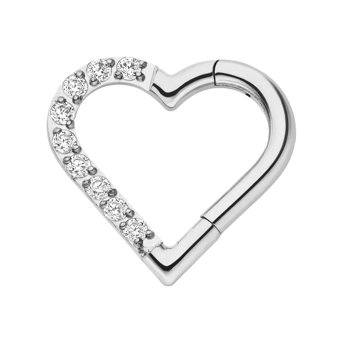 Schmuckgroßhandel - Wholesale Enkele oorbel - Heart Clicker piercing van titanium8