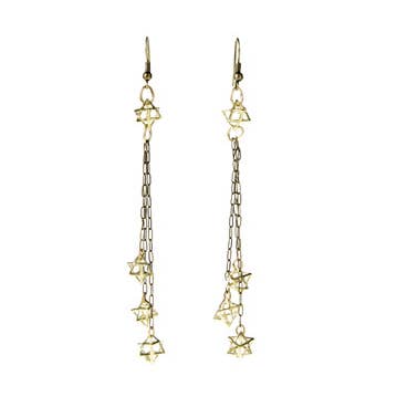 Falling Stars Earrings with Vintage Chain for wholesale by Alkemie Jewelry