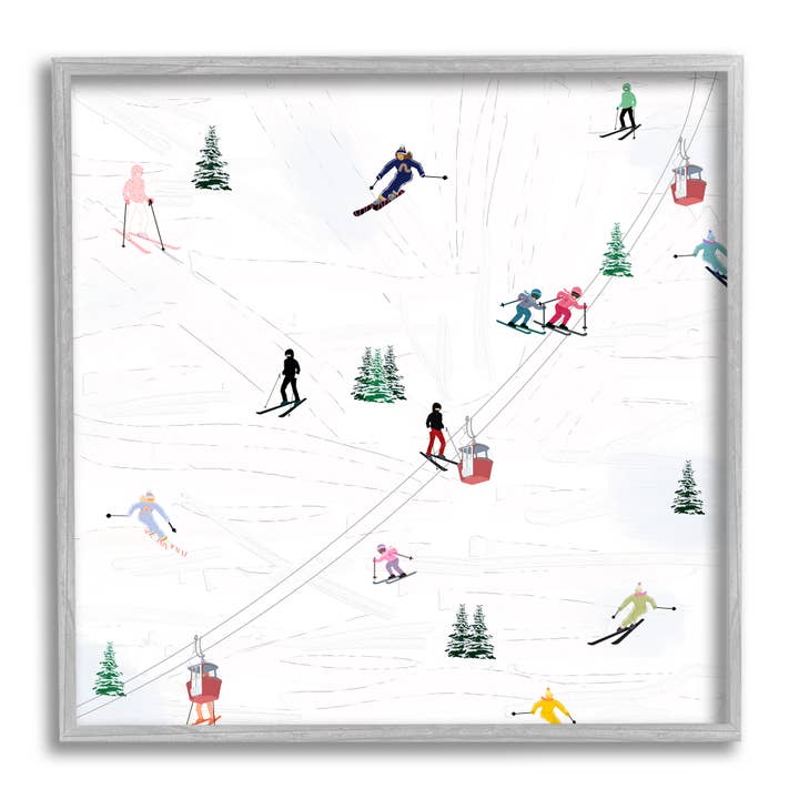Stupell Industries - Wholesale Art Print - People on Ski Slopes Framed8