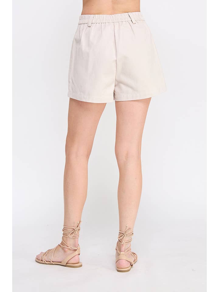 Allie Rose - Wholesale Shorts - Women's - Twill Box Pleat Shorts with Pockets6