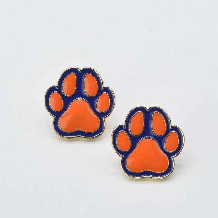 MiMi Wholesale - Wholesale Stud/Post Earrings - CE3213 Paw Print Gameday Earrings4