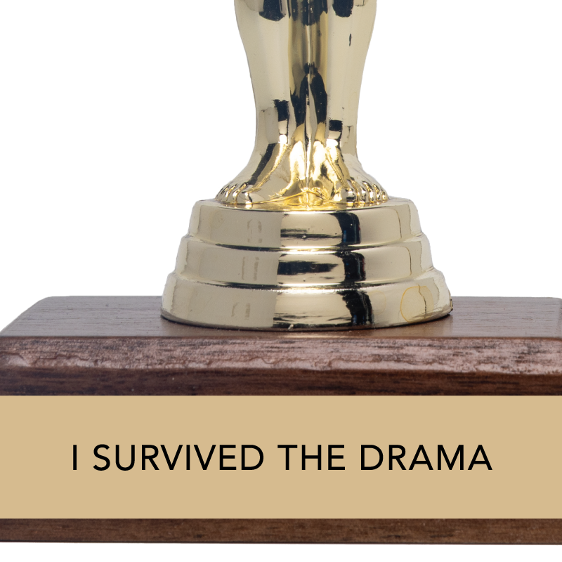 Jenni Earle - Wholesale Decorative Figurine - Encouragement Trophy - "I SURVIVED THE DRAMA"1