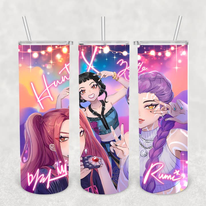 Beautiful Creations by Laney - Venta al por mayor Vaso termo - Vaso Huntrix de dibujos animados4