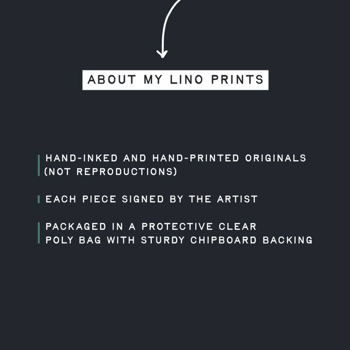 Hammock Fine Art - Wholesale Art Print - Penelope the Porcupine Linocut Art Print (Signed Original)1