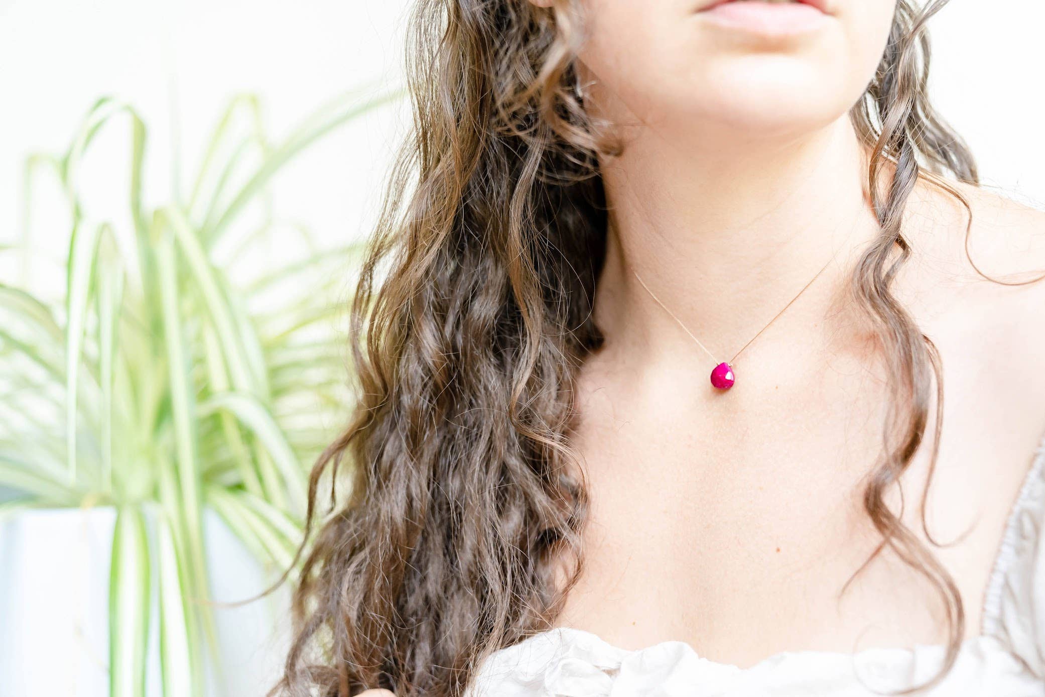 Merelani Designs - Wholesale Pendant/Charm Necklace - Ruby Faceted Teardrop Necklace1