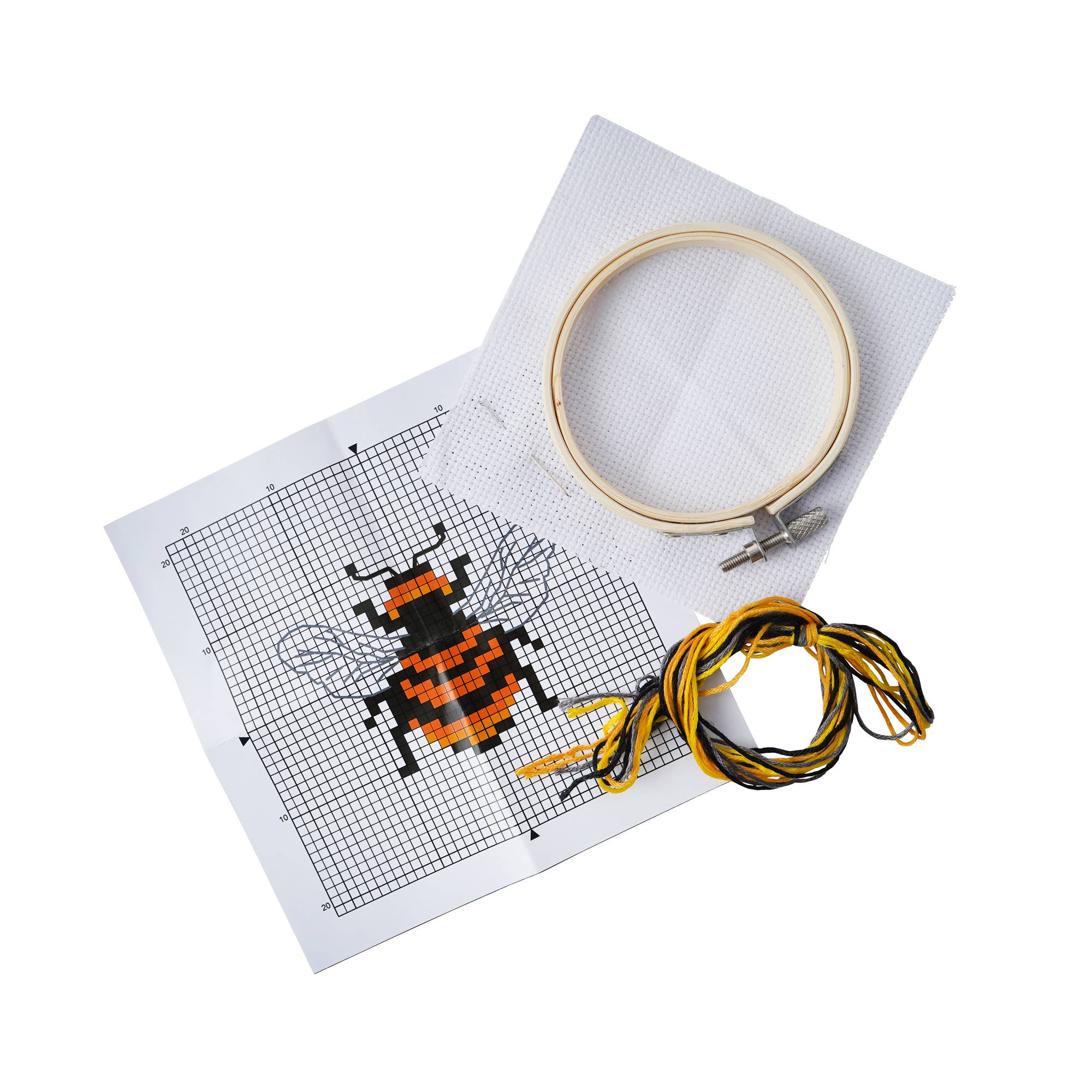 CGB Giftware – wholesale Embroidery/cross-stitch supplies – The Beekeeper Bee Design Cross Stitch Kit3