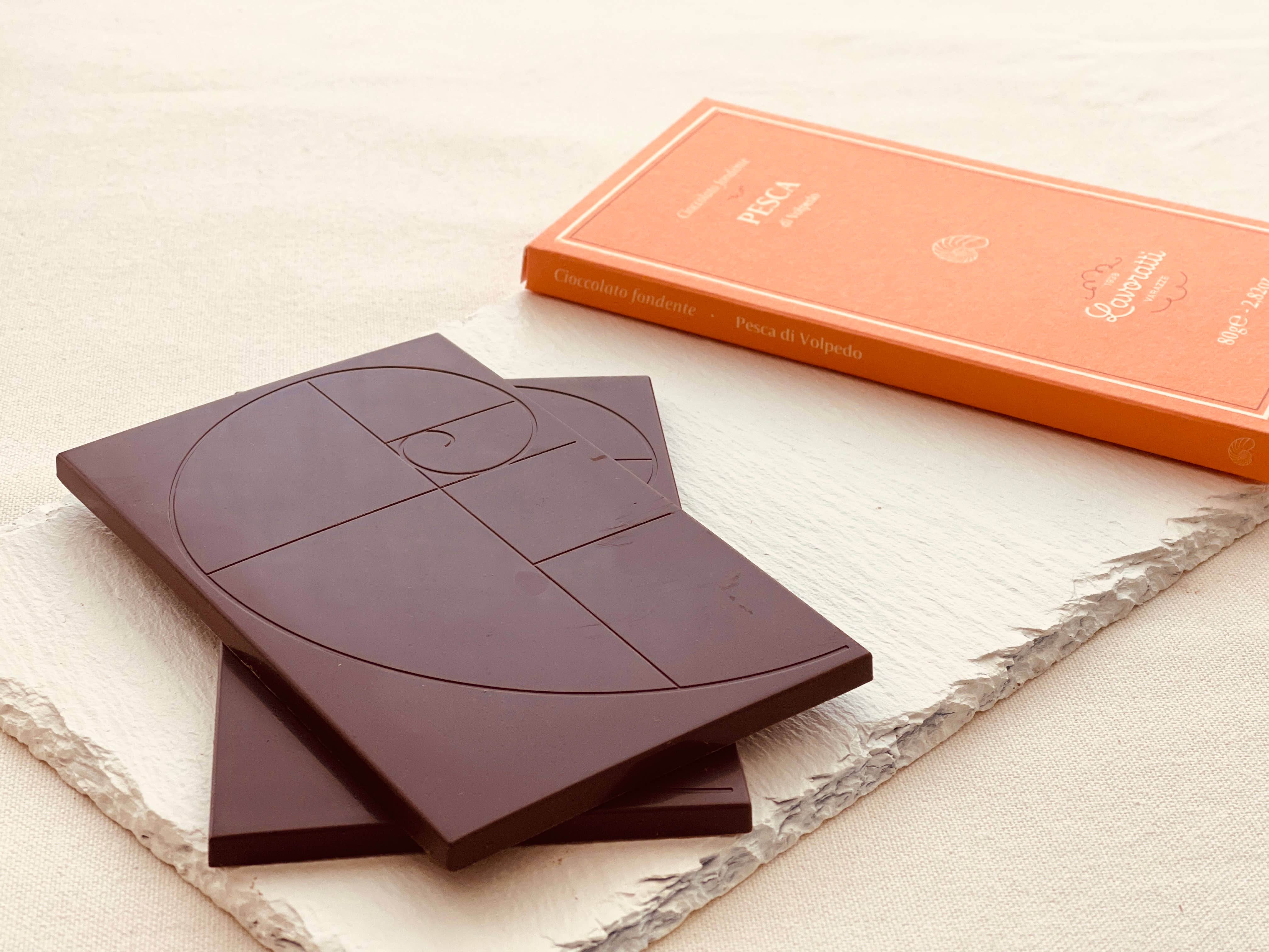 Cioccolato Lavoratti 1938 - Venta al por mayor Chocolate - Barra de chocolate oscuro y durazno Volpedo 80 g2