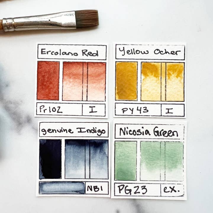 Ruby Mountain Paint Co. - Vendita all'ingrosso Acquarelli - Mini Palette Minerali della Terra, un set di mini cialde di acquerelli fatti a mano in tonalità terrose