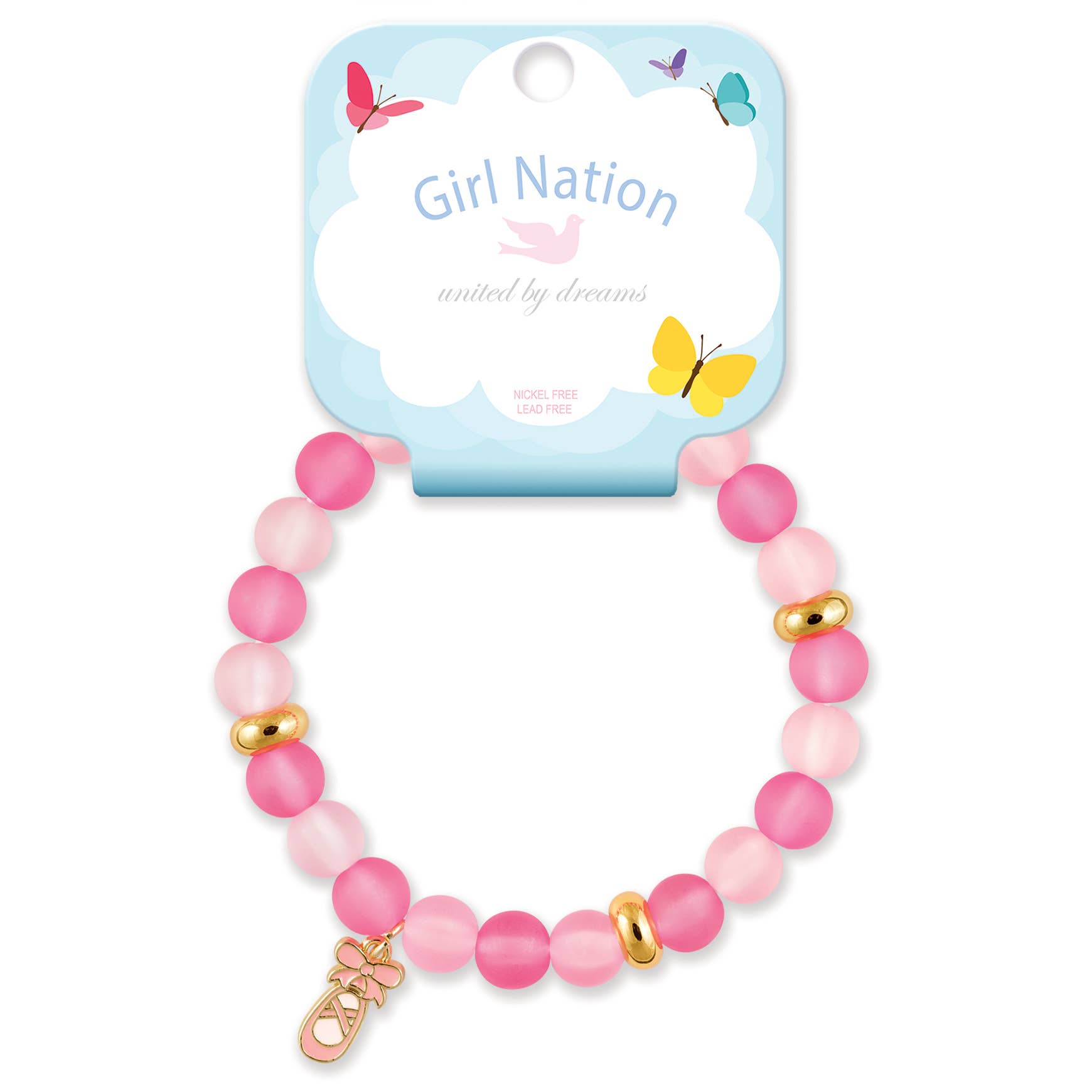 Girl Nation - Vente Bracelet de perles – enfant - Bracelet Chaussure de Ballet Rose Color Me Happy4