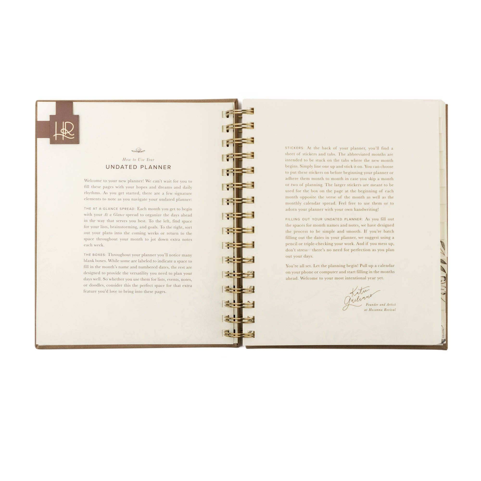 Hosanna Revival - Wholesale Planner - Ongedateerde planner van 12 maanden: Marlo Design, Spiral7